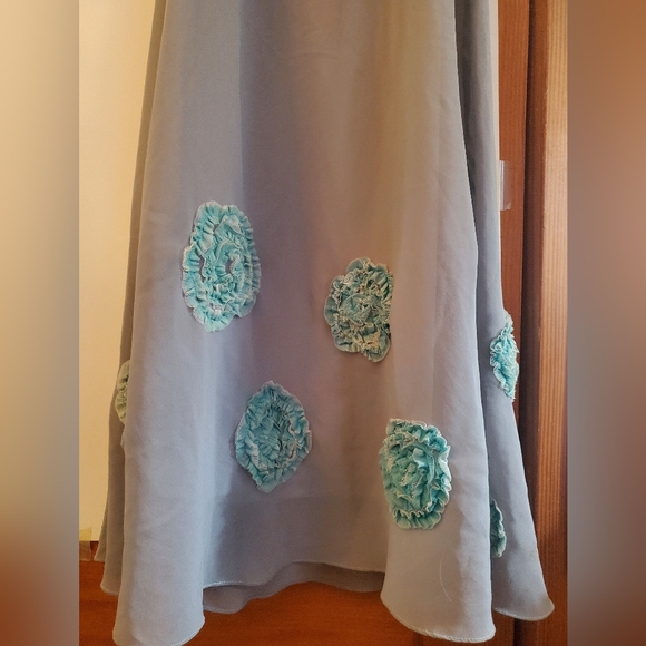 Vintage Beaded Long Blue Purple Mermaid Dress - Picture 4 of 9